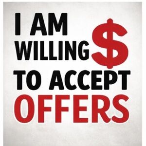 I Am Willing to Accept Offers Typography Wall Art Print